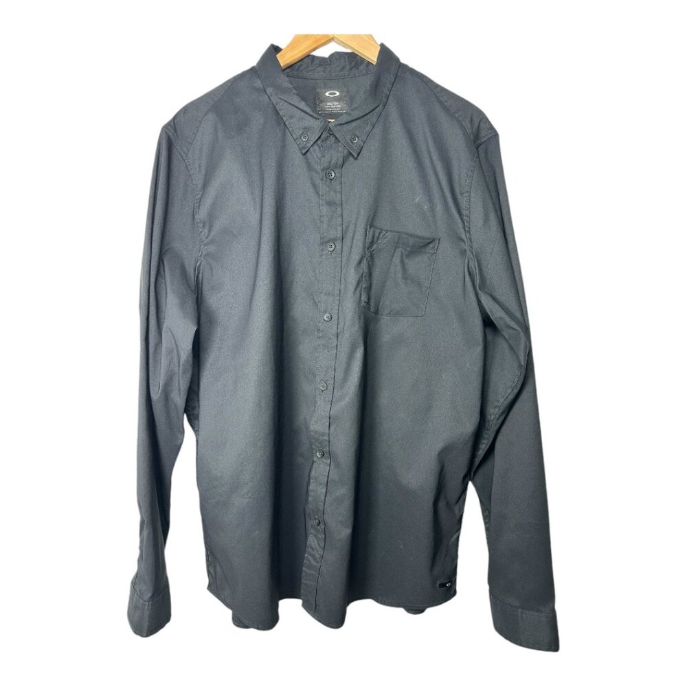 Oakley Button Down Shirt Mens XXL Slim Fit Black